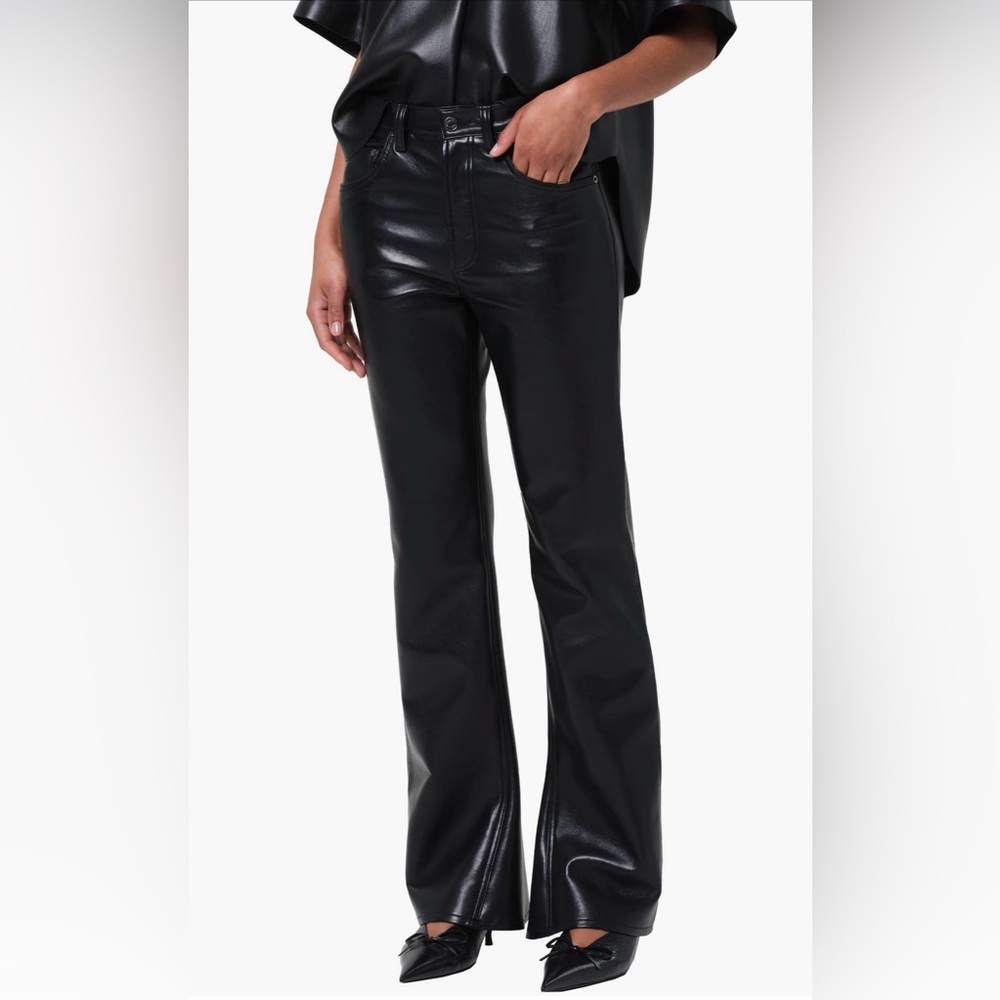 Agolde Blend Kick Faux Leather Boot Cut Flare